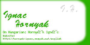 ignac hornyak business card